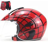 CANIAN Casco De Motocicleta, Casco Deportivo Al Aire Libre para Niños, Casco De Motos De Motos De Bicicleta para Niños Y Guantes, Niños Y Niñas, Apto para 3-8 Años (B)