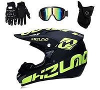 CANIAN Casco Moto Niño 5-12 Años Casco Motocross Infantil Homologado ECE ＆ Dot Casco Enduro Integral MTB con Guantes Gafas Máscara para MX Quad Enduro Off Road ATV Scooter Descenso Go Karting (M)