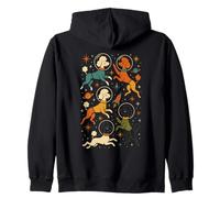 Caniche Astronauta Space Dogs Mid Century Retro Sudadera con Capucha