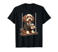 Caniche Bebiendo café Helado en un Columpio DIGOR Camiseta