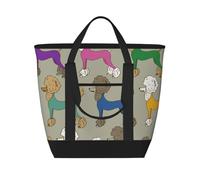 Caniche colorido de dibujos animados divertidos,Bolsas de almuerzo de gran capacidad, bolsa de mano térmica para mujeres, hombres, trabajo, picnic, viajes.
