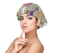 Caniche colorido de dibujos animados divertidos,Gorro de dormir de satén para adultos - Gorro de dormir elástico para mujer, cubrecabello nocturno