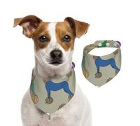 Caniche Colorido de Dibujos Animados Divertidos,Pañuelos de algodón para Perros, Bufandas Ajustables para Mascotas,S