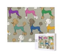 Caniche Colorido de Dibujos Animados Divertidos,Rompecabezas de Madera de 500 Piezas, Juego Familiar, Rompecabezas para Adultos, Adolescentes, decoración del hogar