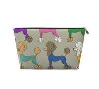 Caniche Colorido Divertidos Dibujos Animados, Bolsa de Maquillaje Bolsa de cosméticos Bolsa de artículos de tocador de Viaje portátil Bolsa de artículos de tocador