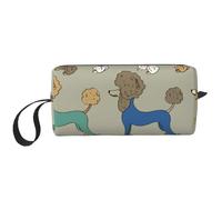 Caniche Colorido Divertidos Dibujos Animados, Bolsa de Maquillaje Bolsa de cosméticos Bolsa de artículos de tocador de Viaje portátil Bolsa de Maquillaje