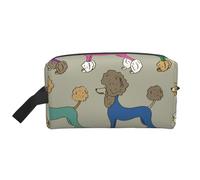 Caniche Colorido Divertidos Dibujos Animados, Bolsa de Maquillaje Bolsa de cosméticos Bolsa de artículos de tocador de Viaje portátil Organizador de Bolsa de Maquillaje