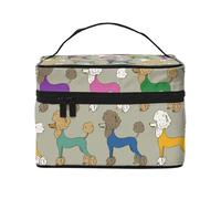 Caniche Colorido Divertidos Dibujos Animados, Bolsa de Maquillaje Bolsa de cosméticos Bolsa de Aseo de Viaje portátil Estuche para lápices