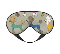 Caniche colorido divertidos dibujos animados, Cubreojos completos Antifaz bloqueador de luz Antifaz para dormir Antifaz suave con los ojos vendados Noche