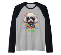 Caniche de Neurodiversidad Mes de la concienciación sobre el Autismo Camiseta Manga Raglan