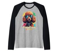 Caniche de Neurodiversidad Mes de la concienciación sobre el Autismo Camiseta Manga Raglan