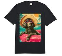 Caniche de Verano con Gafas de Sol Lindo Perro Tropical Fiesta en la Piscina Comfort Colors Adult Heavyweight T-Shirt