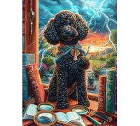 Caniche en el estudio Rompecabezas 1000 Piezas Cartón Para Niños Mayores 14 Años Sueño de pintura al óleo de cuento de hadas Entretenimiento Casa Terapia Relajación Ocio Doméstico Detalle Único Origin