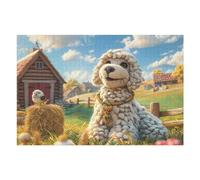Caniche en la Granja Rompecabezas 1000 Piezas Cartón para Principiantes Días Lluviosos Tiempo Libre En Casa para Reyes Magos Detalle De Cumpleaños 1000 PCS