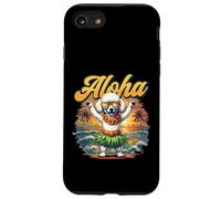 Caniche hawaiano Hula Luau Sunset Tropical Beach Cute Dog Art Carcasa para iPhone SE (2020) / 7 / 8