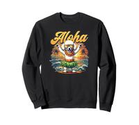Caniche hawaiano Hula Luau Sunset Tropical Beach Cute Dog Art Sudadera