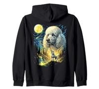 Caniche Howling to The Moon Meme Funny 90's Caniche Dog Lover Sudadera con Capucha