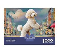 Caniche Jigsaw Standing White Caniche Puzzle Mil Piezas Papel para Entusiastas - Resistente A Doblar Ocio Decoración 70x50cm/1000pcs