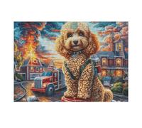 Caniche Lindo de otoño Puzzle 300 Piezas Educativo Construir Animal Pet Wildlife Rompecabezas 3D para Familia Maquetas Educativas Desafío Intelectual Decoración Hogar 300 PCS