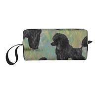 Caniche Negro sobre Pasteles, Bolsa de Maquillaje Bolsa de cosméticos Bolsa de artículos de tocador de Viaje portátil Bolsa de Maquillaje