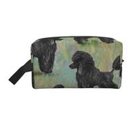 Caniche Negro sobre Pasteles, Bolsa de Maquillaje Bolsa de cosméticos Bolsa de artículos de tocador de Viaje portátil Organizador de Bolsa de Maquillaje