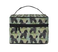 Caniche Negro sobre Pasteles, Bolsa de Maquillaje Bolsa de cosméticos Bolsa de Aseo de Viaje portátil Estuche para lápices