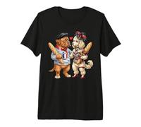 Caniche + Perro de Burdeos Dogo Amor Bandera Francia Camiseta Premium