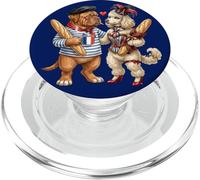 Caniche + Perro de Burdeos Dogo Amor Bandera Francia PopSockets PopGrip para MagSafe