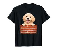 Caniche Perro ladrillo Pared diseño Divertido caniche Camiseta