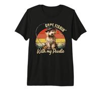 Caniche Perro Retro Vintage día del Padre Divertido Pescador Camiseta Premium