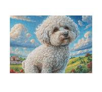 Caniche tierno mar de Flores Puzzle 300 Piezas Papel Adolescentes Actividad Días Libres Actividad Mente Colección Rompecabezas Regalo Creativo 300 PCS/40x28cm