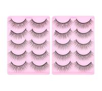 CANIGHT 10 Pares de Pestañas Postizas Negras Densas y Glamorosas con Fibras Cruzadas y Gemas de Imitación para Fiestas y Ocasiones Obsequios