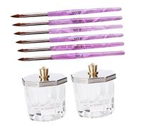 CANIGHT 10piezas Cepillos De Uñas Con Taza De y Tapa Para De Uñas Salón y Personal