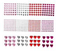 CANIGHT 12 Hojas De Pegatinas De De Imitación Con Forma De Corazón Para El Rostro, Gemas En Forma De Corazón Para El Rostro, De Imitación Adhesivos Para El Rostro,