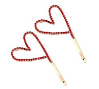 CANIGHT 2 Piezas Clip De Amor Pasador De Pelo De Corazón Corazones Cabello Arco Alfiler Diademas Para El Pelo Accesorios Pasadores Horquilla Decoración Rosario Patas Gancho Aleación Rojo