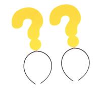 CANIGHT 2 Piezas Diadema con signo de interrogación decoración gafas de sol diadema pregunta mascarade hair topper pelo divertido con signo de interrogación tocado divertido paño Yellow