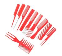 CANIGHT 20piezas Peine Peluquería Profesional Plástico Seguro Antistático Diseño Creativo Color Rojo para Salón de Belleza