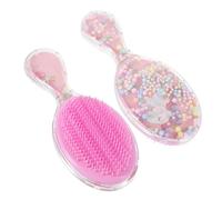 CANIGHT 2piezas Cepillo De Viaje Desenredante Para Niñas Cepillo Infantil Ovalado Diseño De Cartoon Suave y Confortable Para Cabello y Mojado