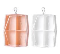 CANIGHT 2piezas Estuche De Maquillaje Para Esponjas Blanco y Rosa Organizador Práctico y Decorativo Para Almacenar Esponjas Cosméticas y Accesorios De Maquillaje