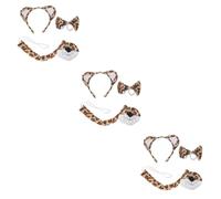 CANIGHT 3 Juegos Nariz De Diadema De Tigre Diademas De Leopardo Para Mujer Orejas y De Leopardo Niños Tigre Animal De Peluche Disfraz De Leopardo Para Disfraces De Animales Tela
