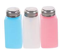 CANIGHT 3 Piezas Frasco quita uñas empuje hacia abajo la botella de clavos shampoo pump bottle botella reutilizable botella removedor esmalte uñas botella de prensado vacía prensa de uñas