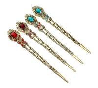 CANIGHT 4 Unids Chino Vintage Pin Pin Pin Rhinestone Pelo Chopsticks Retro Play Clip