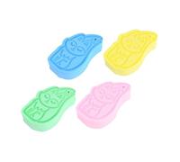 CANIGHT 4piezas Esponjas Exfoliantes Para Esponjas Diseño De De Ducha Cuidado Limpieza Azul Verde Rosa