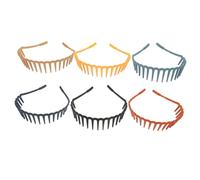 CANIGHT 6piezas Diademas De Plástico Para Niñas Cabeza Ancha y Dentada Decoración Para Cabello