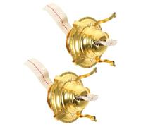 CANIGHT Accesorios para Lámparas de Queroseno Vintage, 2 Piezas de Hierro Dorado, Fácil de Desmontar y Reemplazar, Compatibles Mechas de 2 Cm y Cuello de Botella de 4 Cm