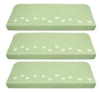 CANIGHT Alfombrillas Antideslizantes Paquete de 3 Piezas para Escalones de Escalera en Color Verde, Lavables Diseño Luminoso para Protección Hogar