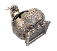 CANIGHT Cenicero Diseño de Dragón Tallado a Mano Vintage de Metal a Prueba de Viento con Tapa Portátil y Elegante Decoración Funcional para Hogar y Oficina