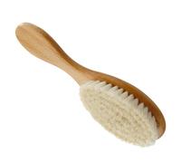 CANIGHT Cepillo para Baño de Bebés con Mango de Madera, Cerdas de Lana Natural Suave, Adecuado para Limpieza de Cabello, Estimulación del Cuero Cabelludo y Uso en Ducha