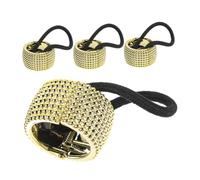 CANIGHT Coleteros De Cabello Perlas 4piezas Gomas Pelo Gruesas Elásticas y Duraderas Accesorios De Moda Para Mujeres Ideales Para Coletas y Peinados Color Dorado