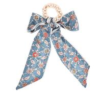 CANIGHT Coleteros De Tela Diseño Floral y Lazo Retro Scrunchies Para Cabello Color Azul Perfectos Para y Ocasiones Especiales